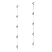 CZ Drop with Chain Silver Earring STC-2162
